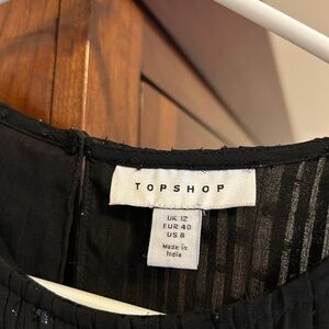 Topshop Black Textured Blouse